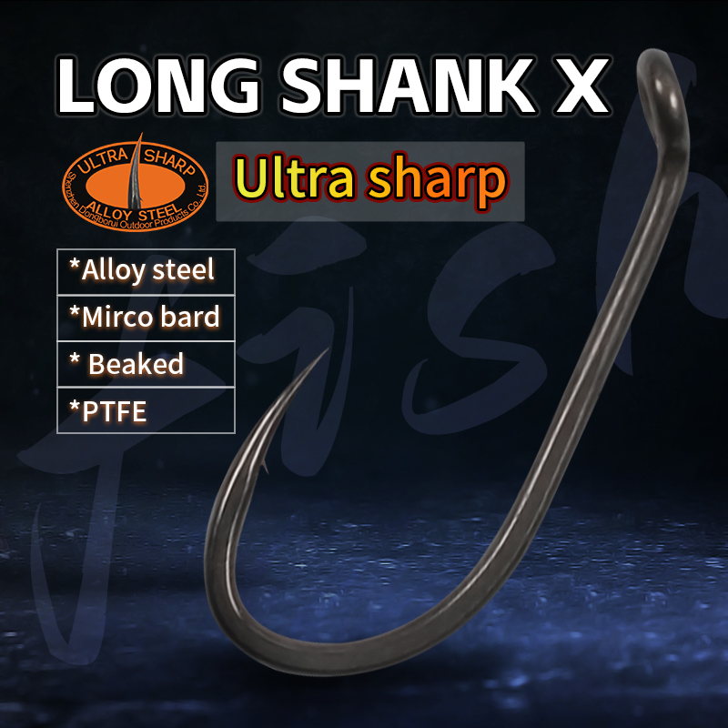 Fishing Hook Assortment - 釣り用フック,10個,ロングシャンク,マイクロバーブサイズ2/4/6/8 ptfeコーティング,超鋭利な釣り針,ヘアリグ