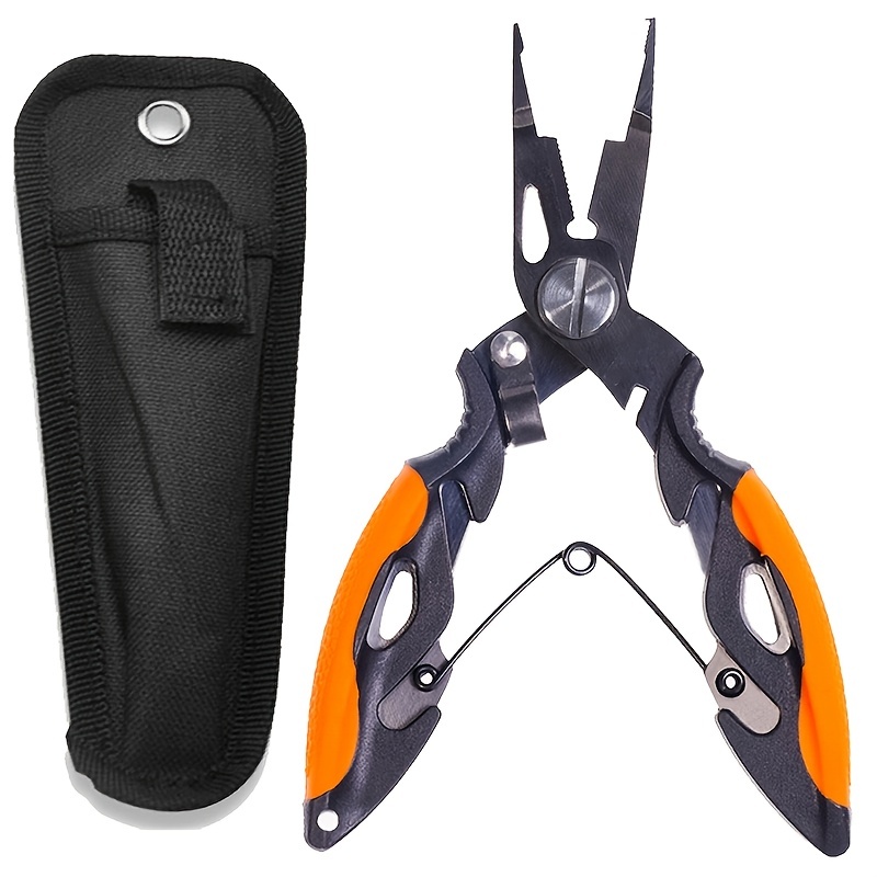 Fishing Hook Sharpener - 1個入り、耐久性に優れたステンレス製釣り用プライヤー。ルアー用カッターとフックリムーバー付き。アウトドアでの釣りに欠かせない道具。（12.5cm/4.92インチ）