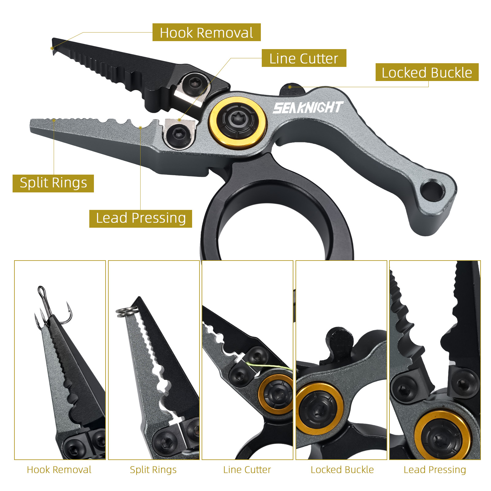 SeaKnightブランドの小型釣り用プライヤー。アウトドア - Fishing Hook Remover のレビューと価格