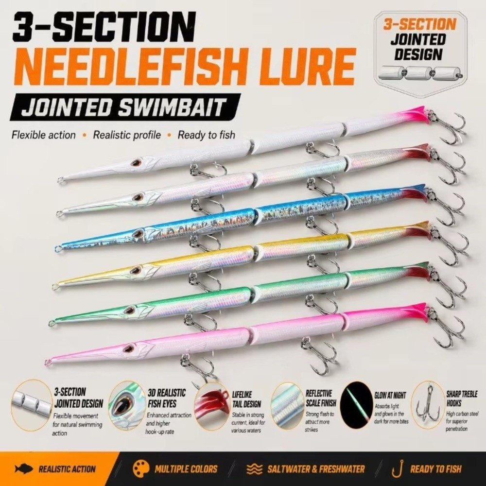 全長27cmの連結式ペンシルベイト。重さ32g。トリプルフッ - Fishing Hook Treble のレビューと価格