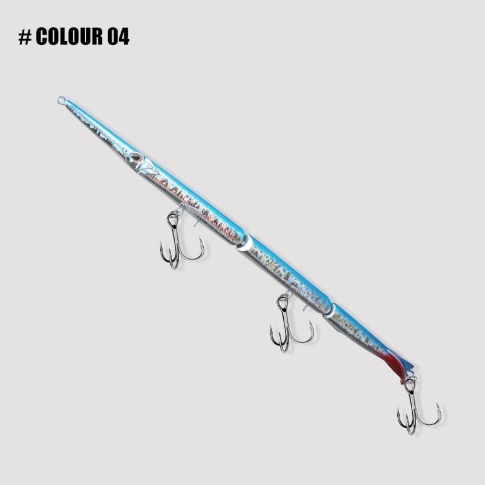 全長27cmの連結式ペンシルベイト。重さ32g。トリプルフッ - Fishing Hook Treble のレビューと価格
