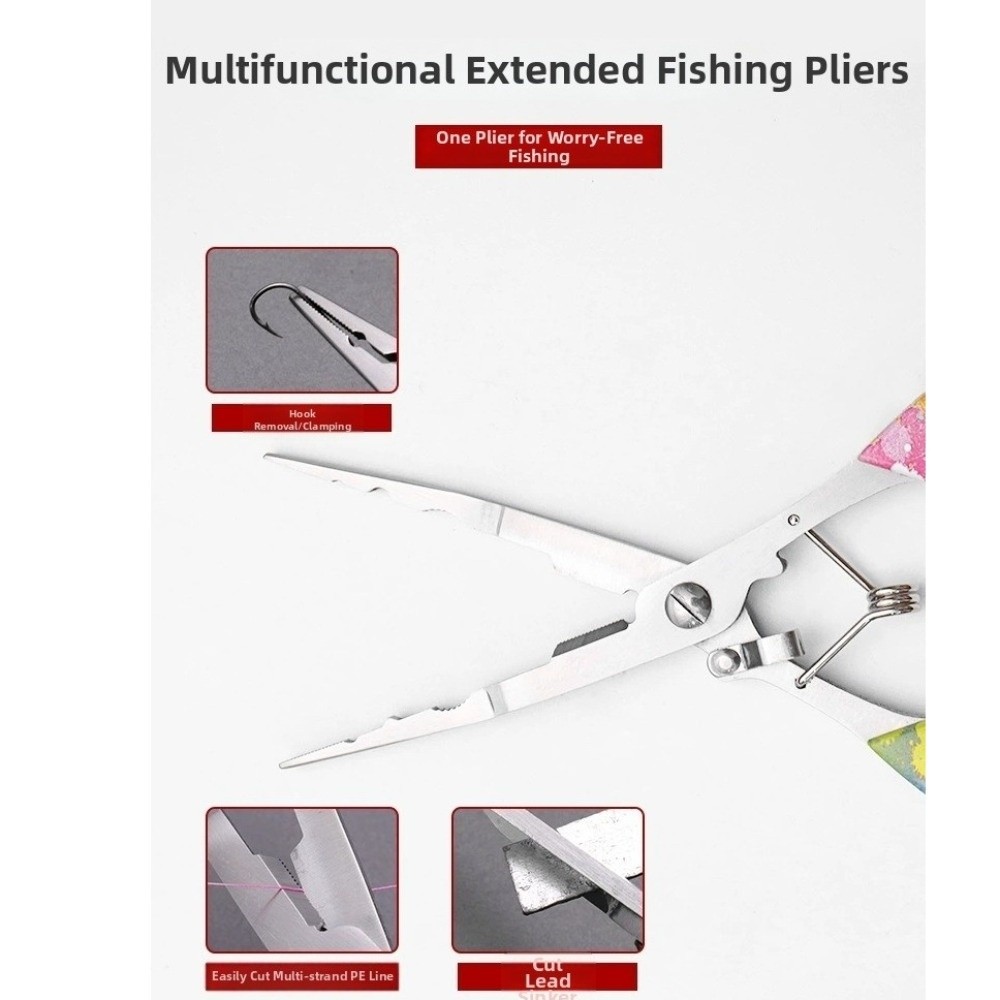 3CR13鋼製 釣り用プライヤー マルチカラー 5.5x20 - Fishing Hook Size のレビューと価格