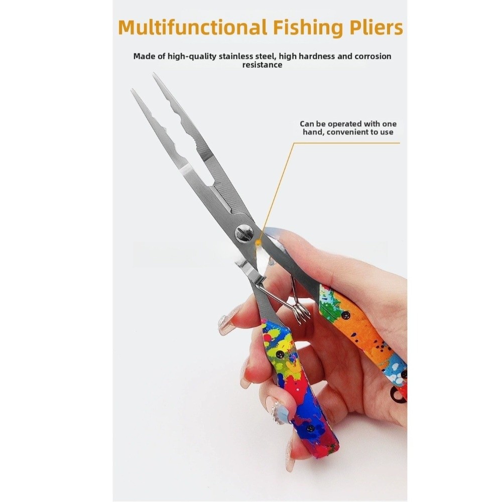 3CR13鋼製 釣り用プライヤー マルチカラー 5.5x20 - Fishing Hook Size のレビューと価格