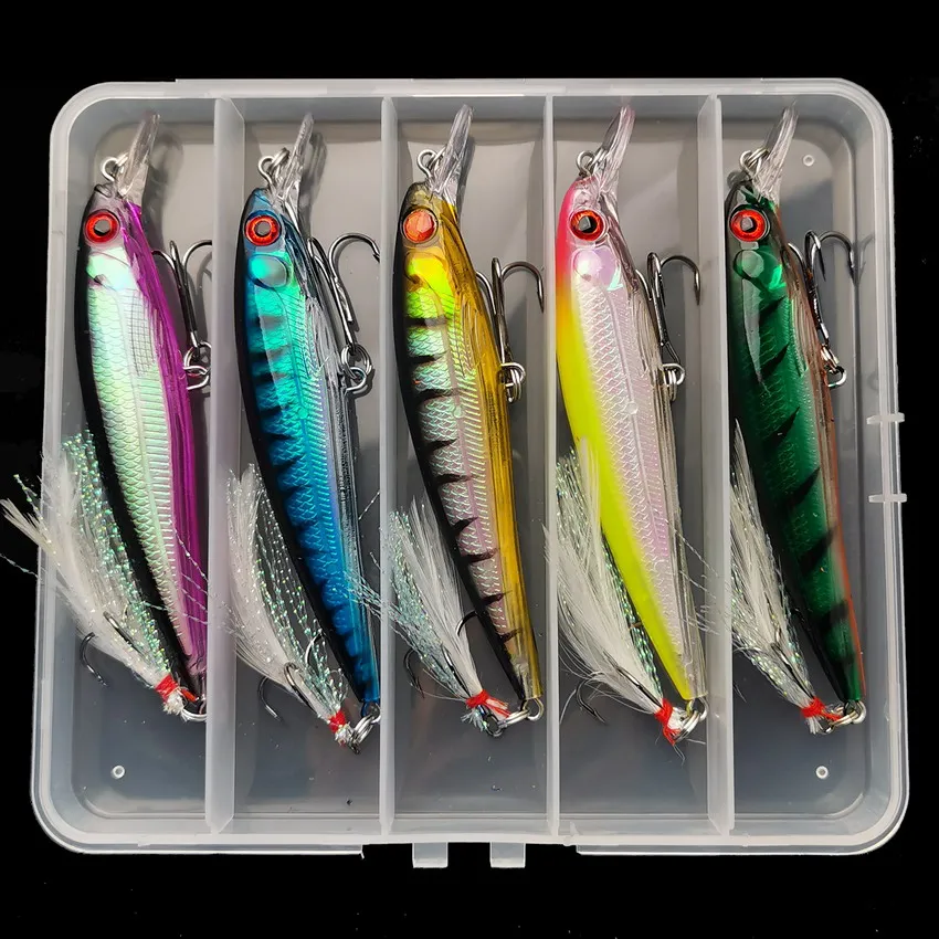 3Dレーザーアイミノールアー,フェザー付きハードベイト,最大 - Fishing Hook Treble のレビューと価格