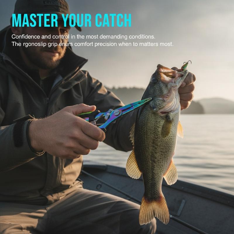 1個入り 多機能釣り用プライヤー、ステンレス製、チタンカラー - Fishing Hook Remover のレビューと価格